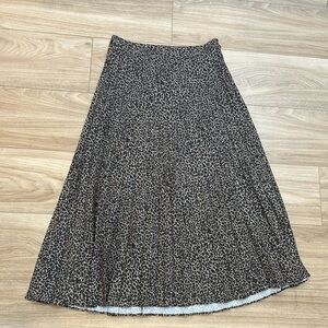 Frank and Oak pleated leopard skirt